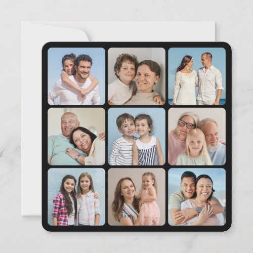 Create Your Own Round Corners 9 Photo Collage Card