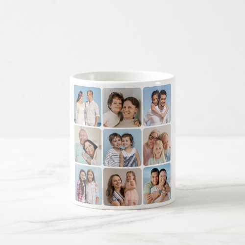 Create Your Own Round Corners 9 Photo Collage Coffee Mug