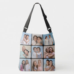 Create Your Own Round Corners 9 Photo Collage Crossbody Bag