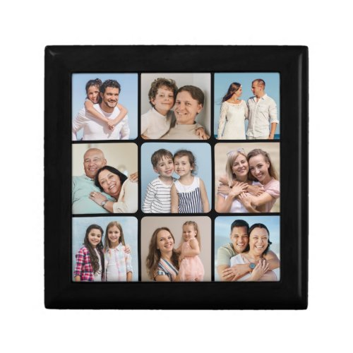 Create Your Own Round Corners 9 Photo Collage Gift Box