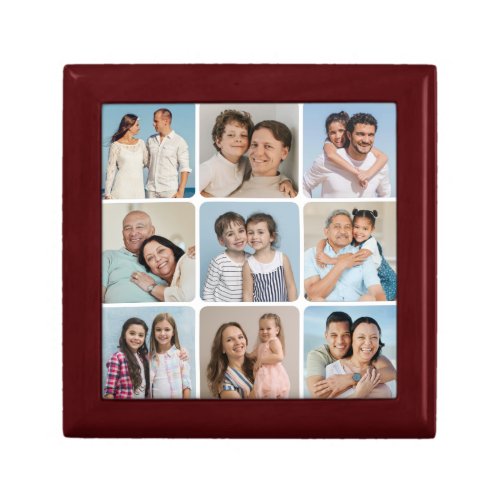 Create Your Own Round Corners 9 Photo Collage Gift Box