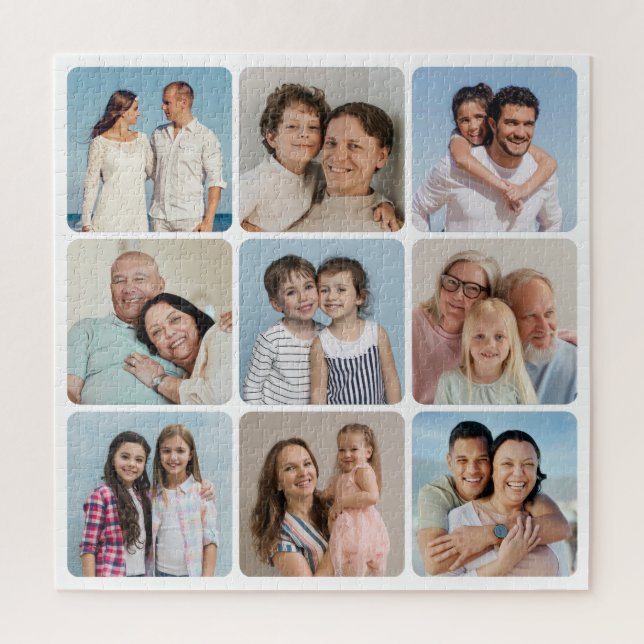 Create Your Own Round Corners 9 Photo Collage Jigsaw Puzzle (Vertical)