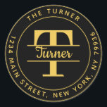 Create Your Own Round Monogram Return Address Classic Round Sticker<br><div class="desc">Create Your Own Round Return Address Monogram Classic Round Sticker</div>