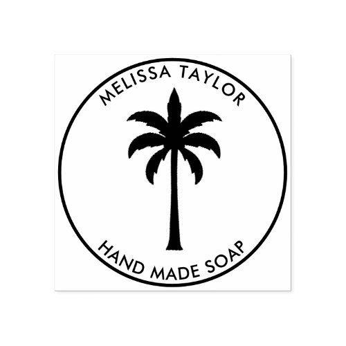 Create Your Own Round Palm Tree Rubber Stamp