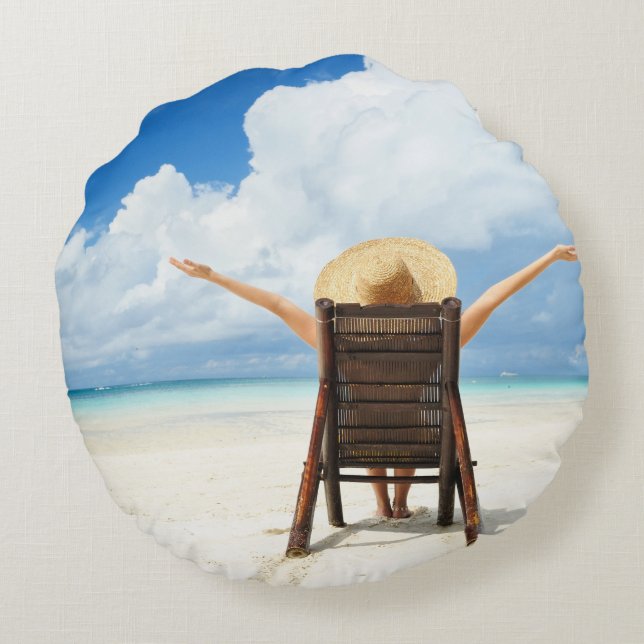 Create Your Own Round Photo Pillow (Back)