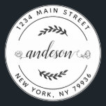 Create Your Own Round Return Address Classic Round Classic Round Sticker<br><div class="desc">Create Your Own Round Return Address</div>
