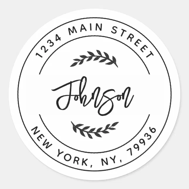 Create Your Own Round Return Address Classic Round Classic Round