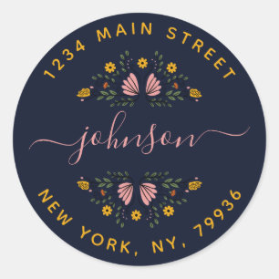 Create Your Own Round Return Address Classic Round Sticker