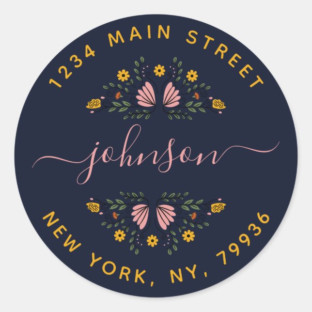 Create Your Own Round Return Address Classic Round Sticker (Front)