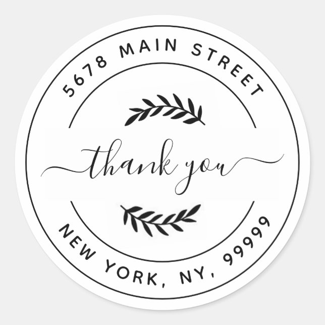 Create Your Own Round Return Address Classic Round Sticker (Front)