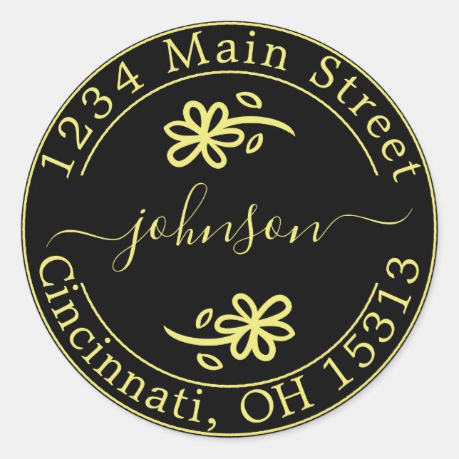 Create Your Own Round Return Address Classic Round Sticker (Front)