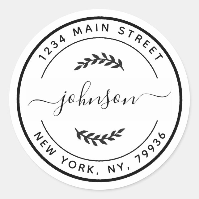 Create Your Own Round Return Address Classic Round Sticker (Front)