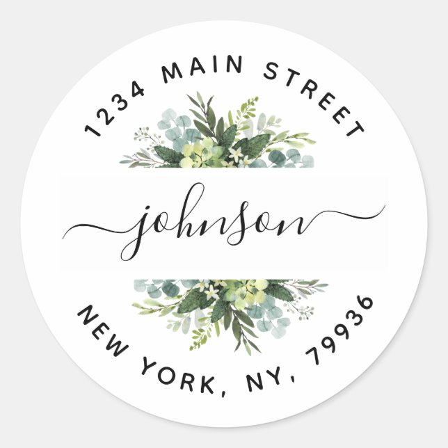 Create Your Own Round Return Address Classic Round Sticker (Front)