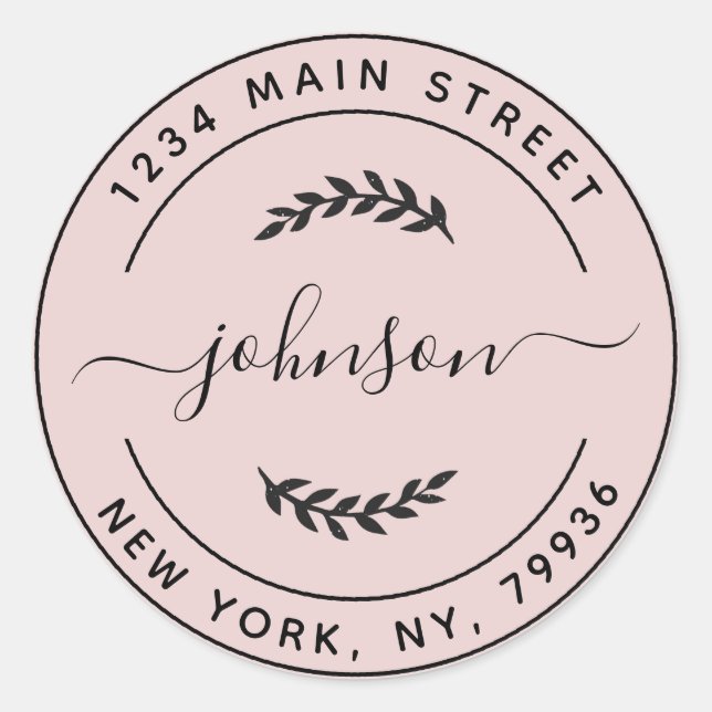 Create Your Own Round Return Address Classic Round Sticker (Front)