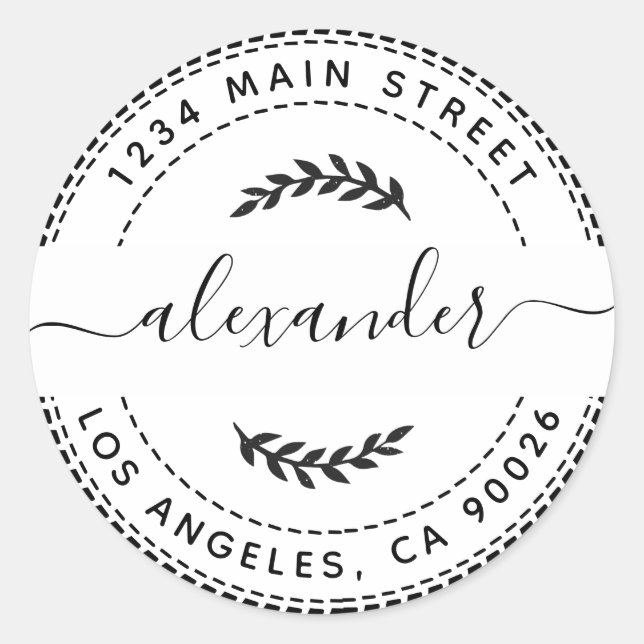 Create Your Own Round Return Address Classic Round Sticker (Front)