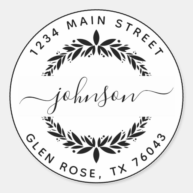Create Your Own Round Return Address Classic Round Sticker (Front)
