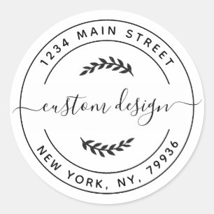 Create Your Own Round Return Address Classic Round Sticker