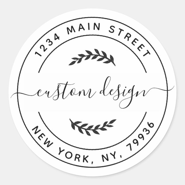 Create Your Own Round Return Address Classic Round Sticker (Front)