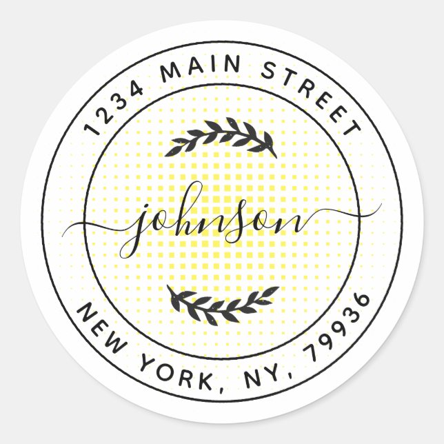 Create Your Own Round Return Address Classic Round Sticker (Front)