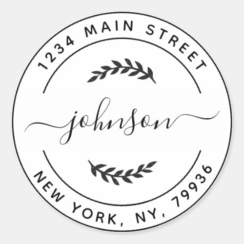 Create Your Own Round Return Address Classic Round Sticker Create Your Own Round Return Address Classic Round Sticker
