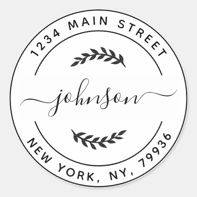 Create Your Own Round Return Address Classic Round Sticker