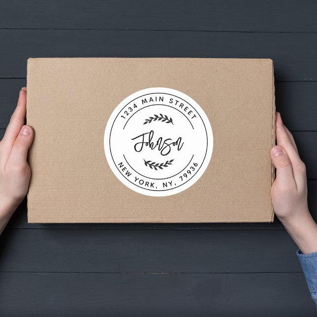 Create Your Own Round Return Address Classic Round Sticker (Creator Uploaded)