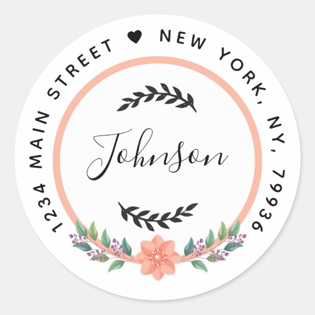 Create Your Own Round Return Address Classic Round Sticker (Front)