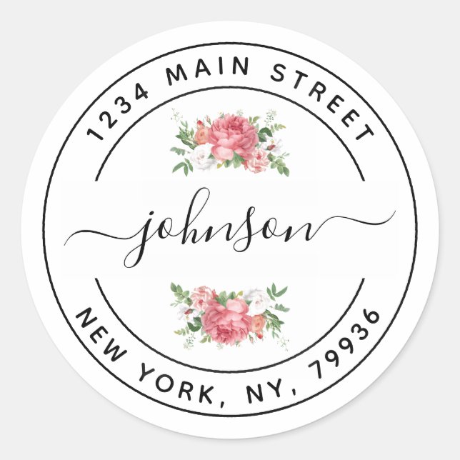 Create Your Own Round Return Address Classic Round Sticker (Front)