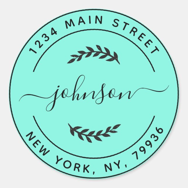 Create Your Own Round Return Address Classic Round Sticker (Front)