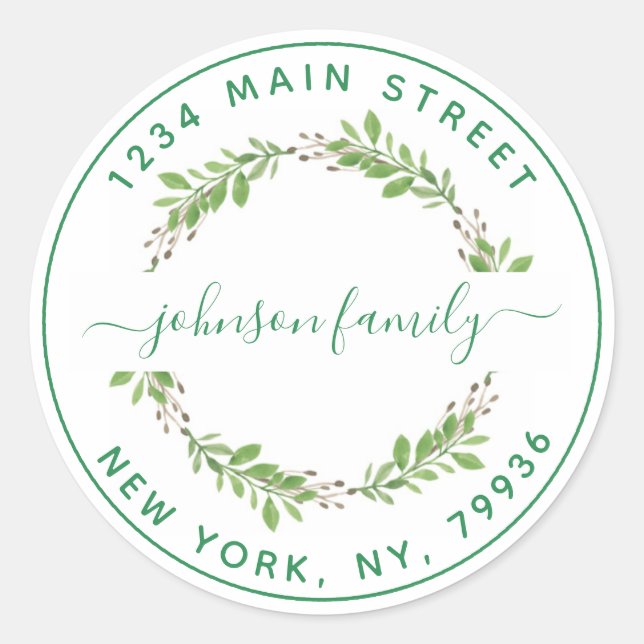 Create Your Own Round Return Address Classic Round Sticker (Front)