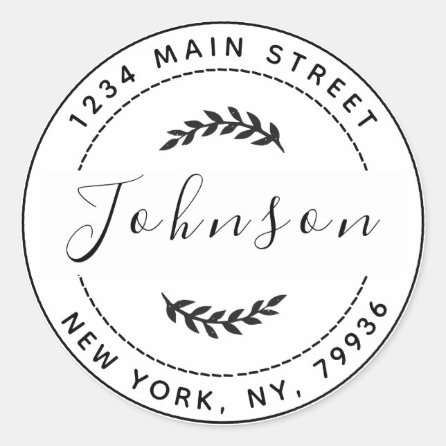 Create Your Own Round Return Address Classic Round Sticker (Front)