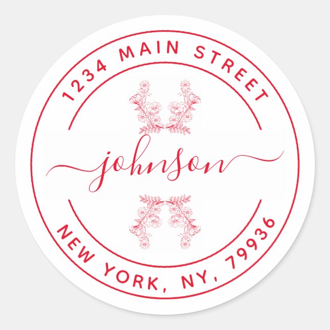 Create Your Own Round Return Address Classic Round Sticker (Front)