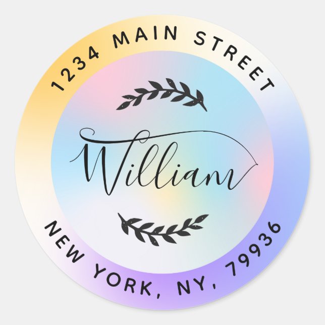 Create Your Own Round Return Address Classic Round Sticker (Front)