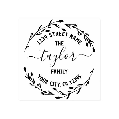 Create Your Own Round Return Address Family Name R Rubber Stamp