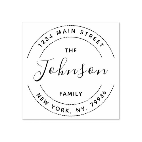 Create Your Own Round Return Address Family Name R Rubber Stamp