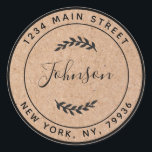 Create Your Own Round Return Address Kraft Classic Round Sticker<br><div class="desc">Create Your Own Round Return Address</div>