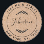Create Your Own Round Return Address Kraft Classic Round Sticker<br><div class="desc">Create Your Own Round Return Address</div>