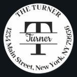 Create Your Own Round Return Address Monogram Classic Round Sticker<br><div class="desc">Create Your Own Round Return Address Monogram Classic Round Sticker</div>