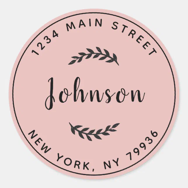 Create Your Own Round Return Address Rose Gold Cla Classic Round ...