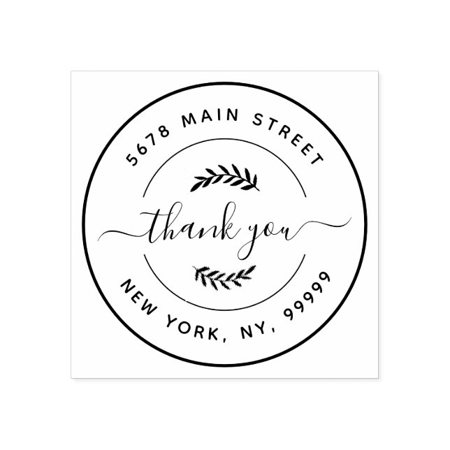 Create Your Own Round Return Address  Rubber Stamp (Imprint)