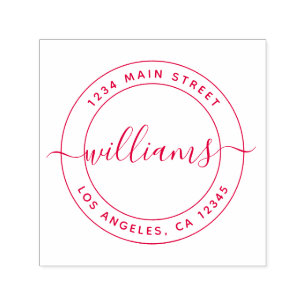 Create Your Own Round Return Address Self-inking S Stamp