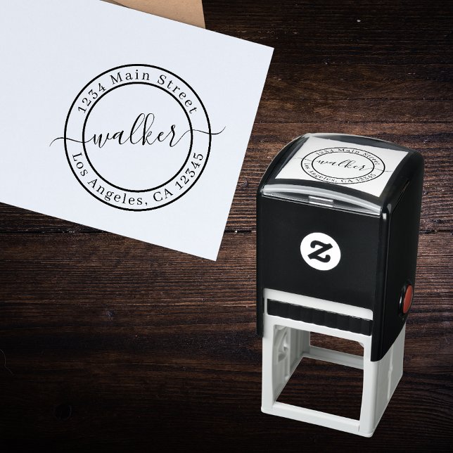 Create Your Own Round Return Address Self-inking Stamp (Creator Uploaded)