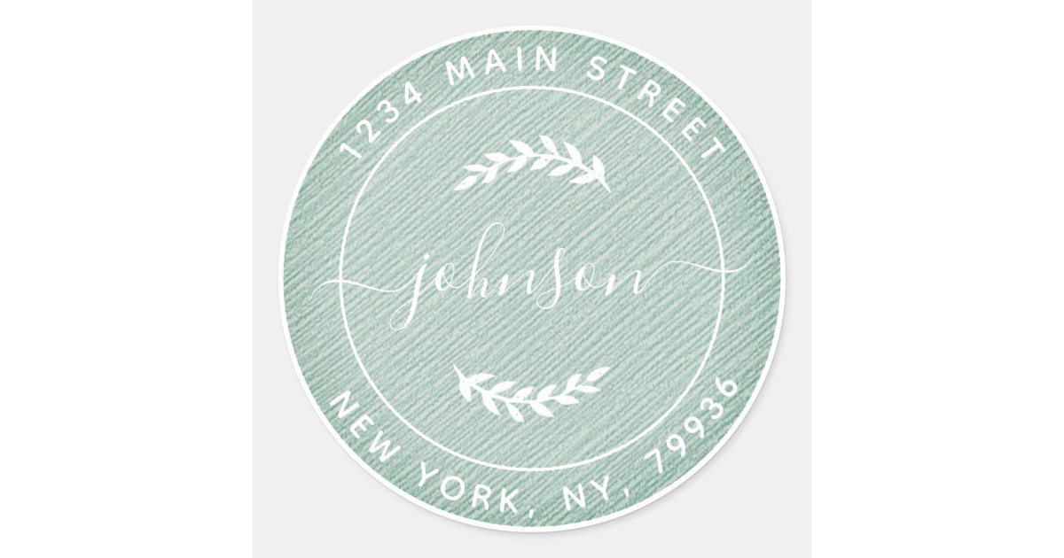 Create Your Own Round Return Address White Black Classic Round Sticker ...