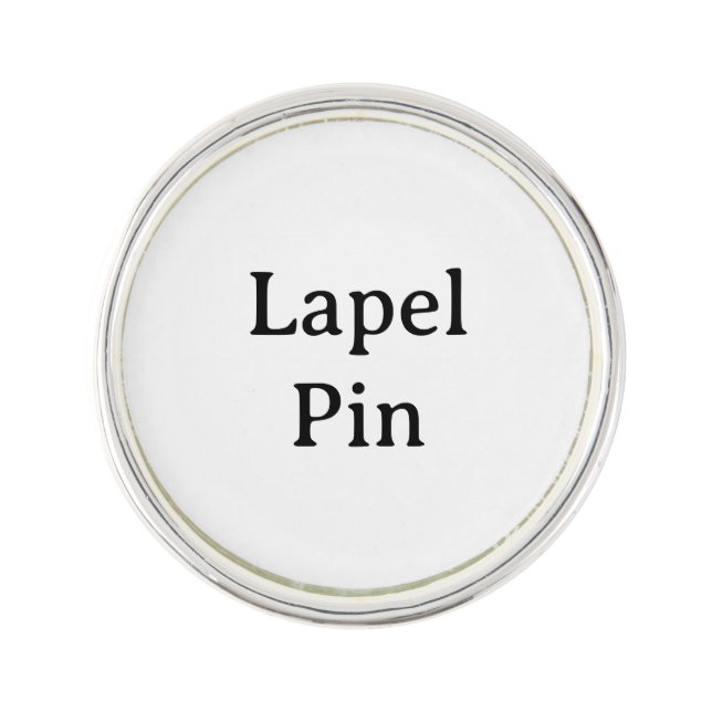 Create Your Own Round Silver Plated Lapel Pin (Front)