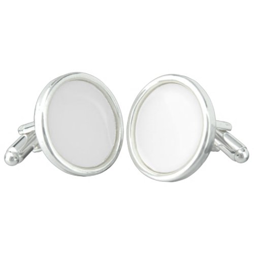 Create Your Own Round Silver Tone Cufflinks