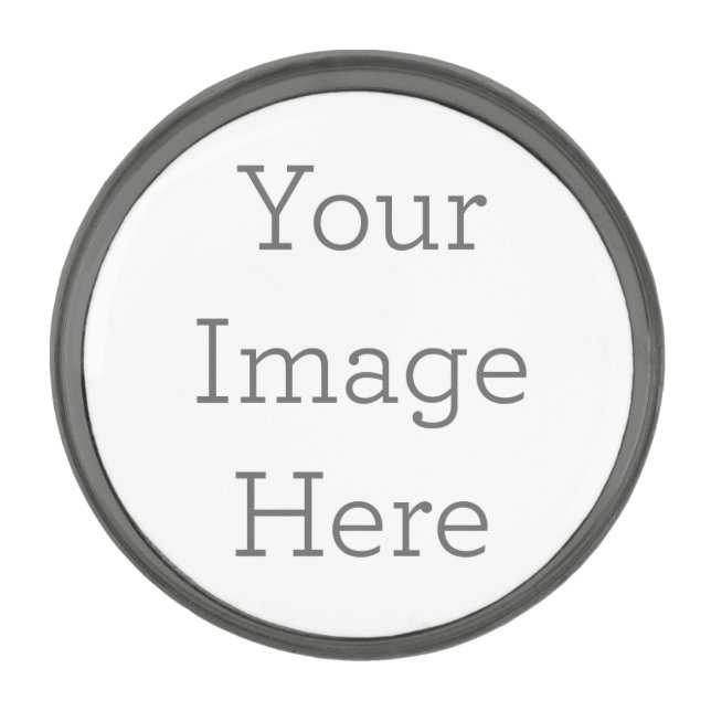 Small Round Lapel Pin, Gunmetal Plated (Front)