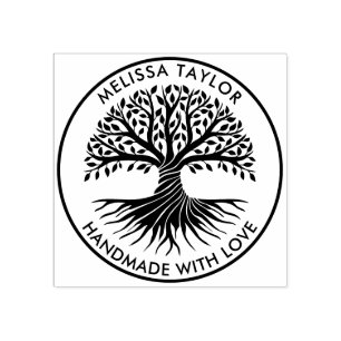 Create Your Own Round Tree of Life Family Name Rubber Stamp