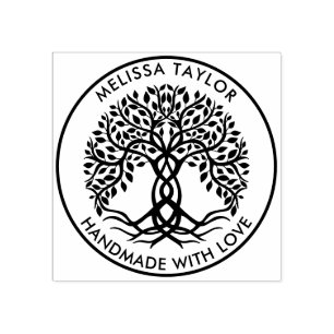 Create Your Own Round Tree of Life Family Name Rubber Stamp