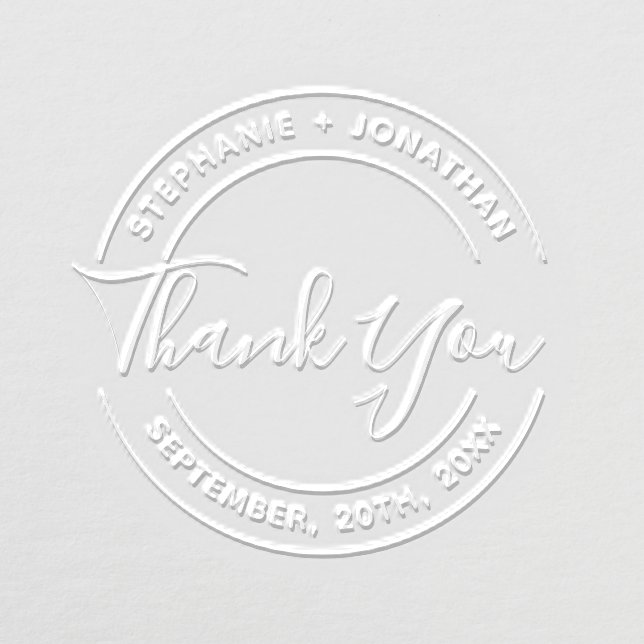 Create Your Own Round Wedding Thank You Embosser (Design)