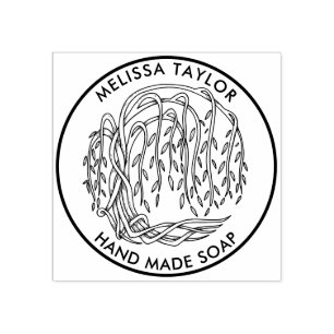 Create Your Own Round Willow Tree Rubber Stamp